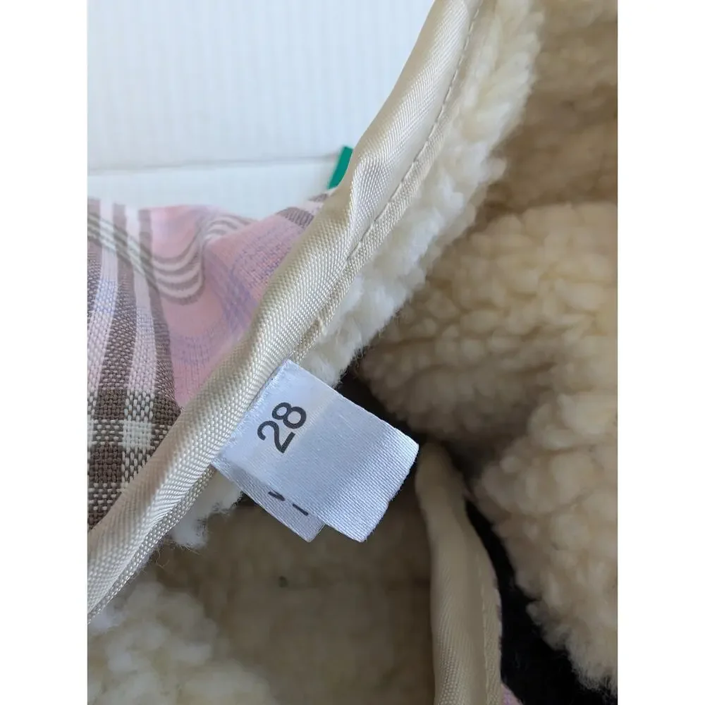 Canine Styles Pink Plaid Sherpa Lined Dog Barn Coat Jacket Size 28 Large XL